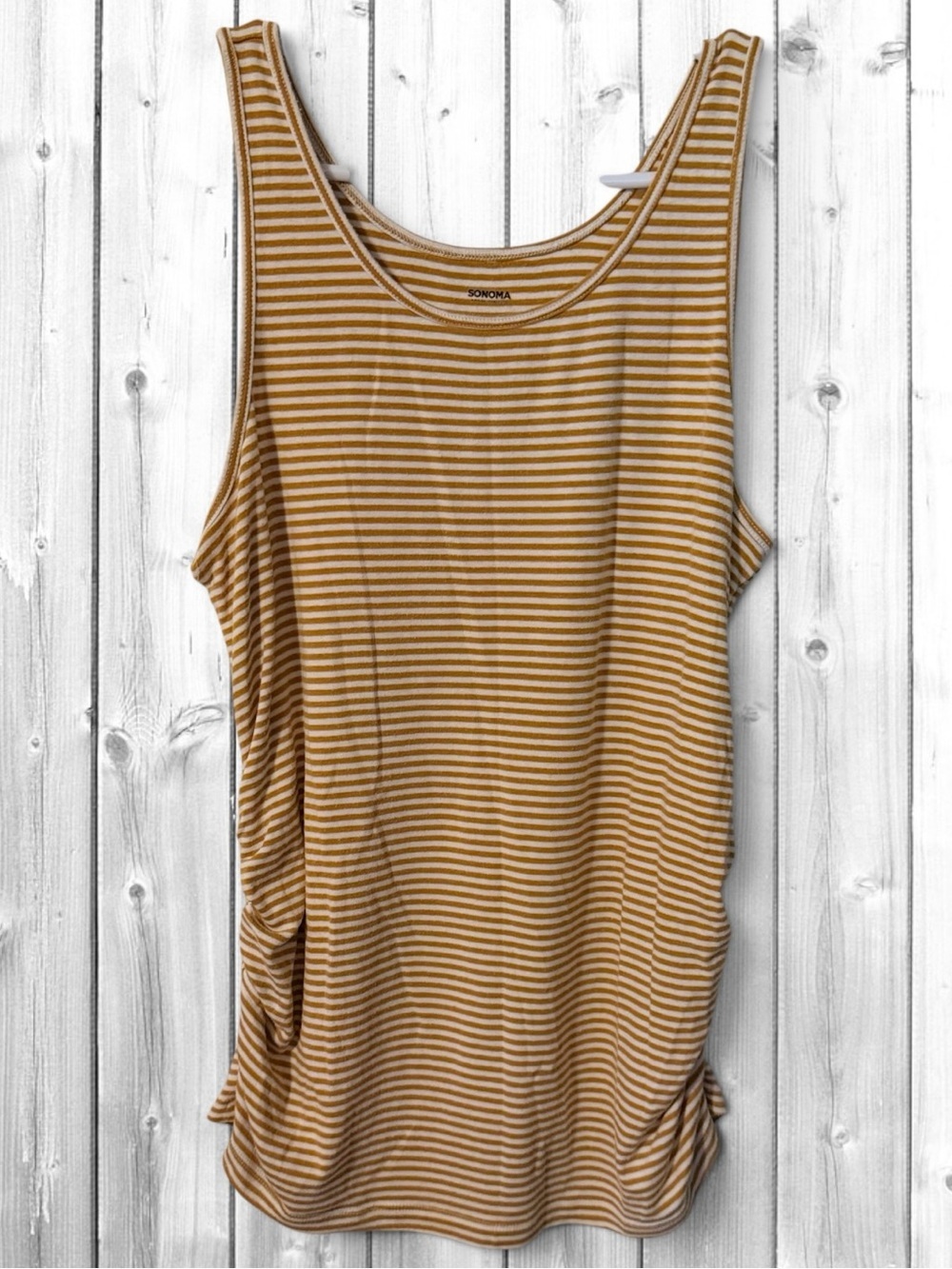 🌼Sonoma Maternity Yellow-White Striped Tank Top